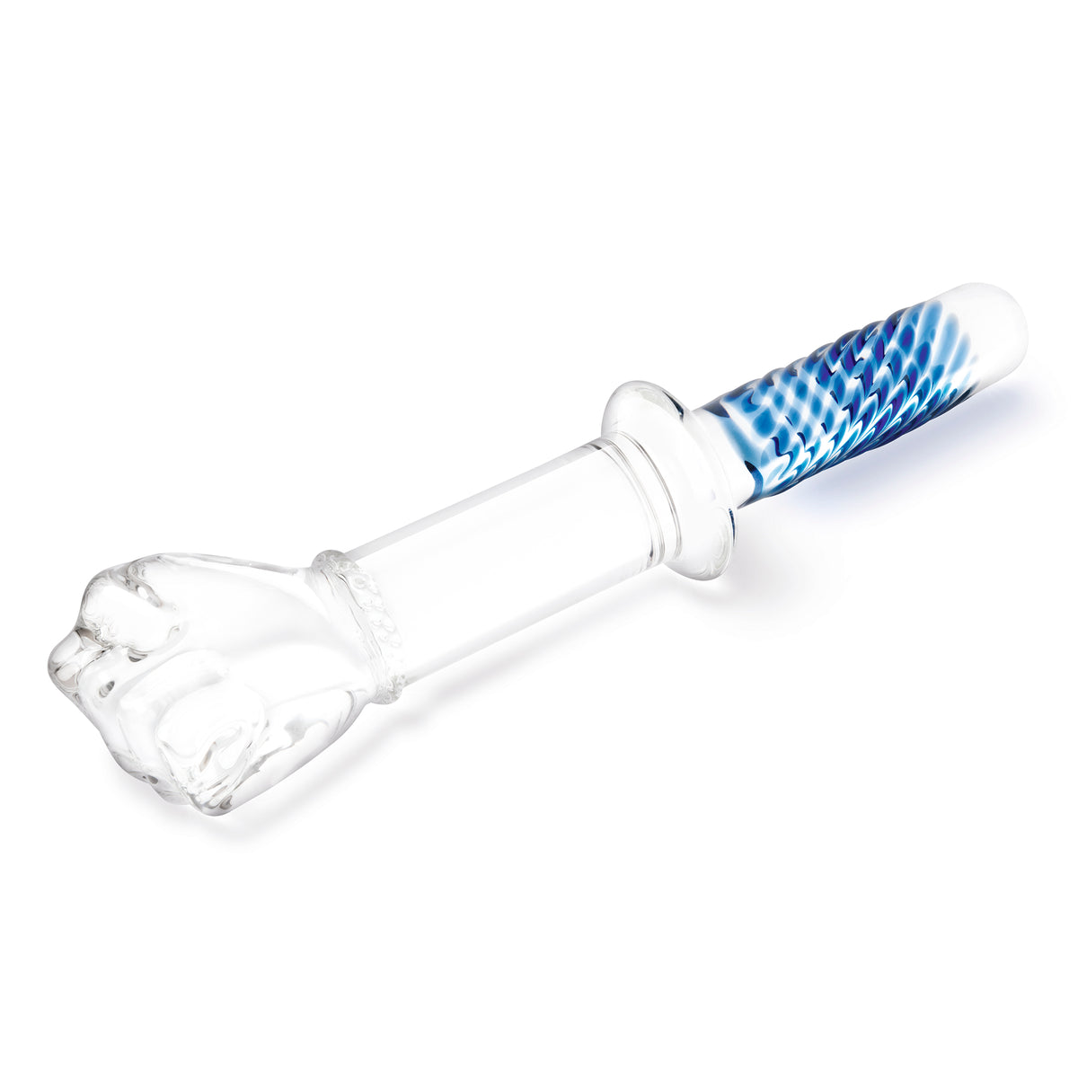 11" Fist Rippled Glass Dildo