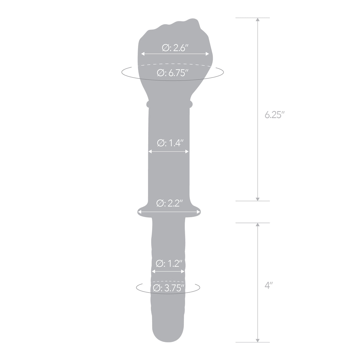11" Fist Rippled Glass Dildo