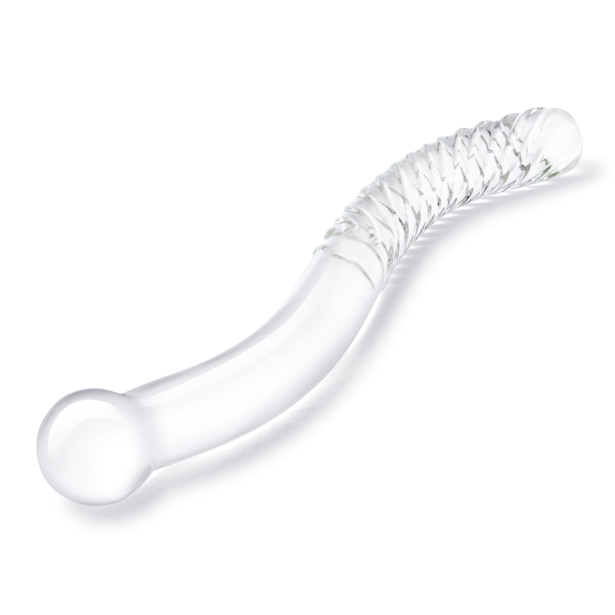 11" Pelvic Wand Curved Double Ended Glass Dildo