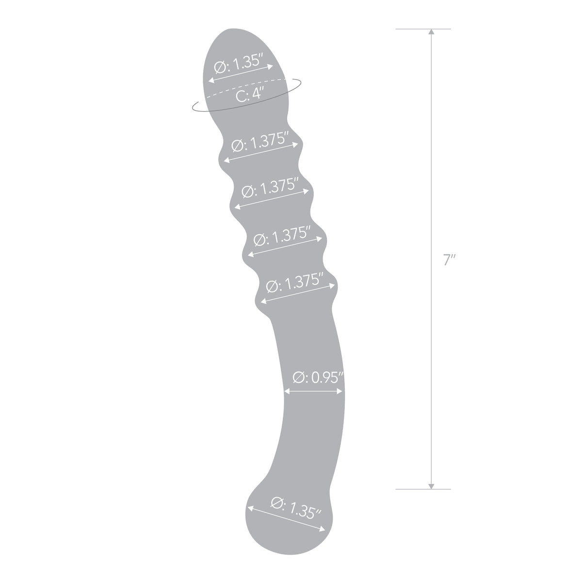 7" Purple Rain Ribbed Glass Dildo