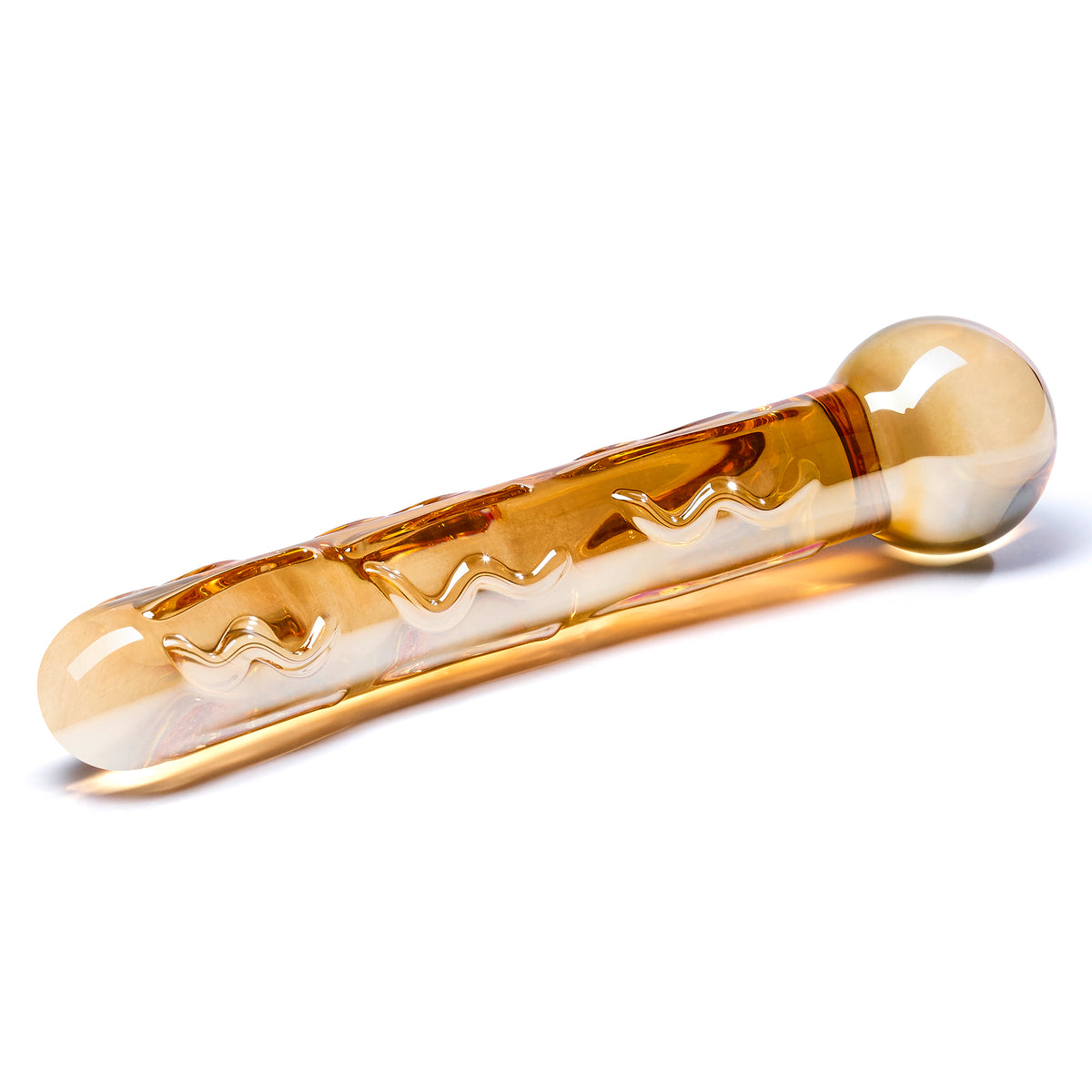 6.25" Orange Tickler Glass Dildo