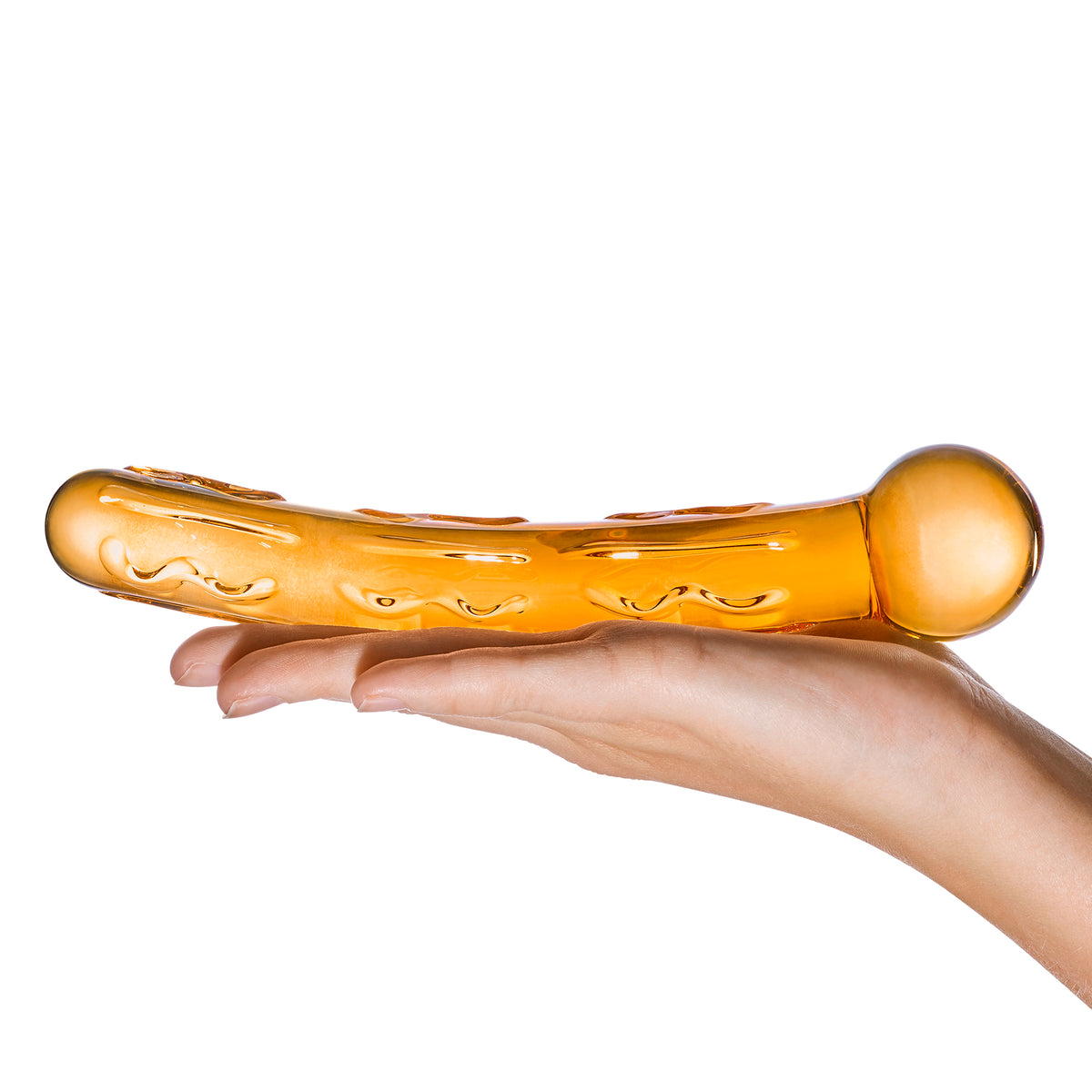 6.25" Orange Tickler Glass Dildo