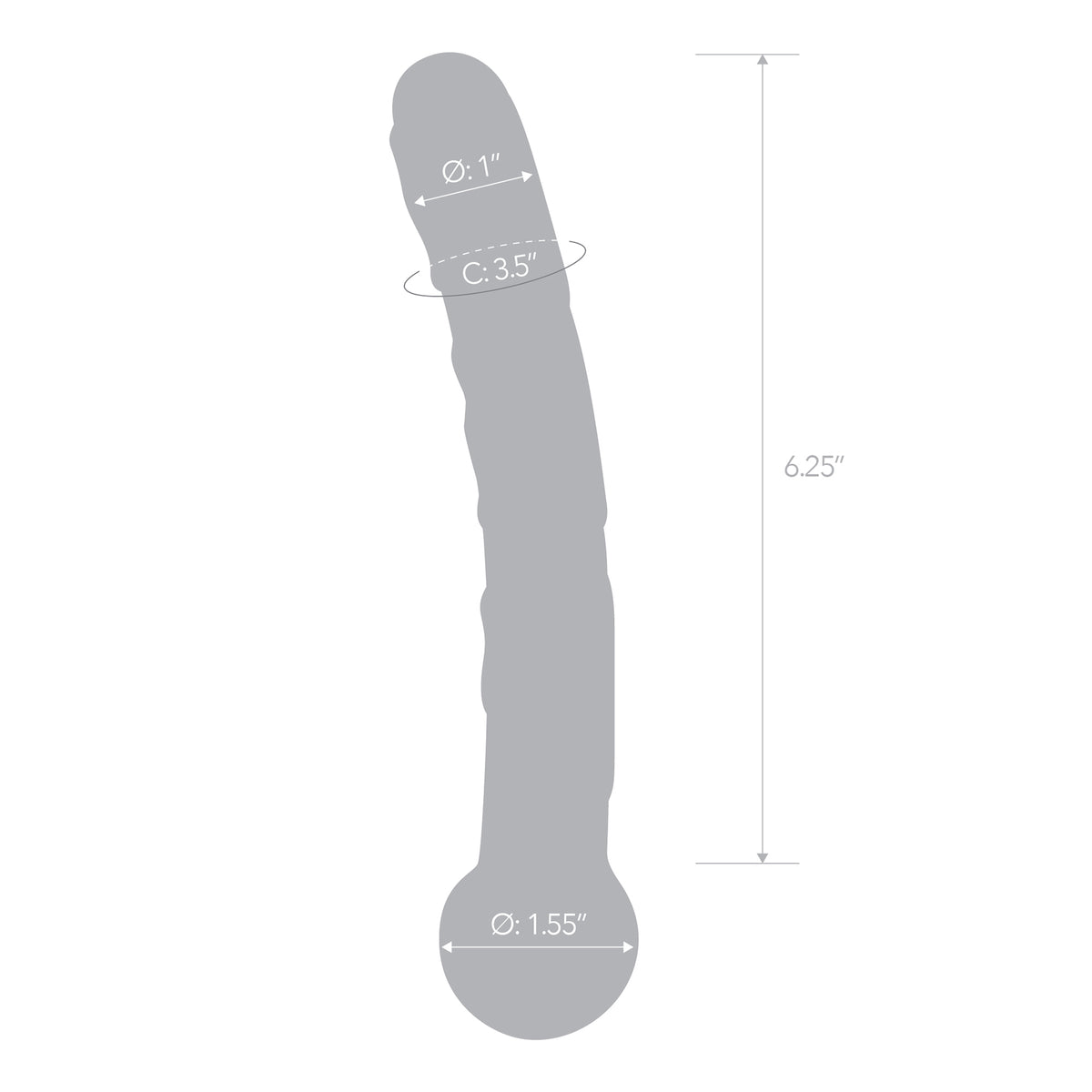 6.25" Orange Tickler Glass Dildo