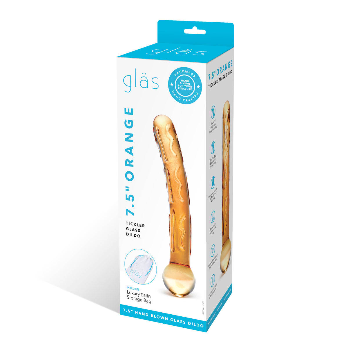 6.25" Orange Tickler Glass Dildo