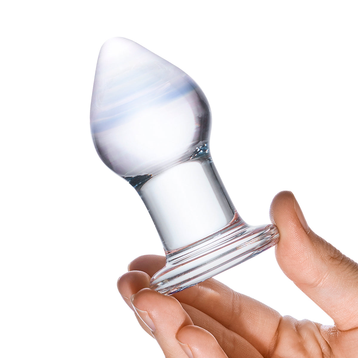 2.75" Amethyst Rain Glass Butt Plug