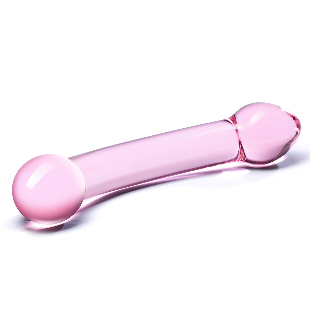 6.5" Double Trouble Purple Curved Glass Dildo