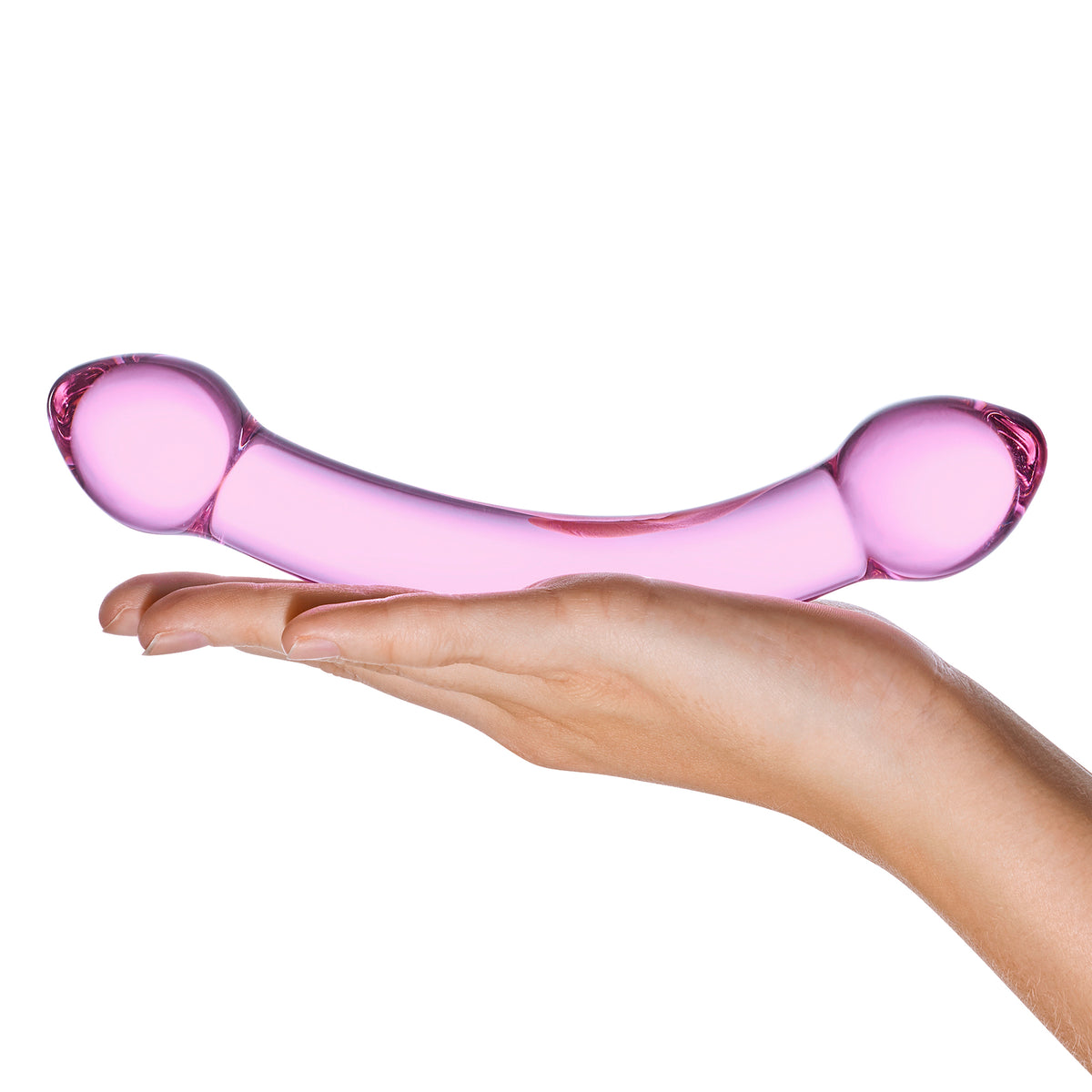 6.5" Double Trouble Purple Curved Glass Dildo