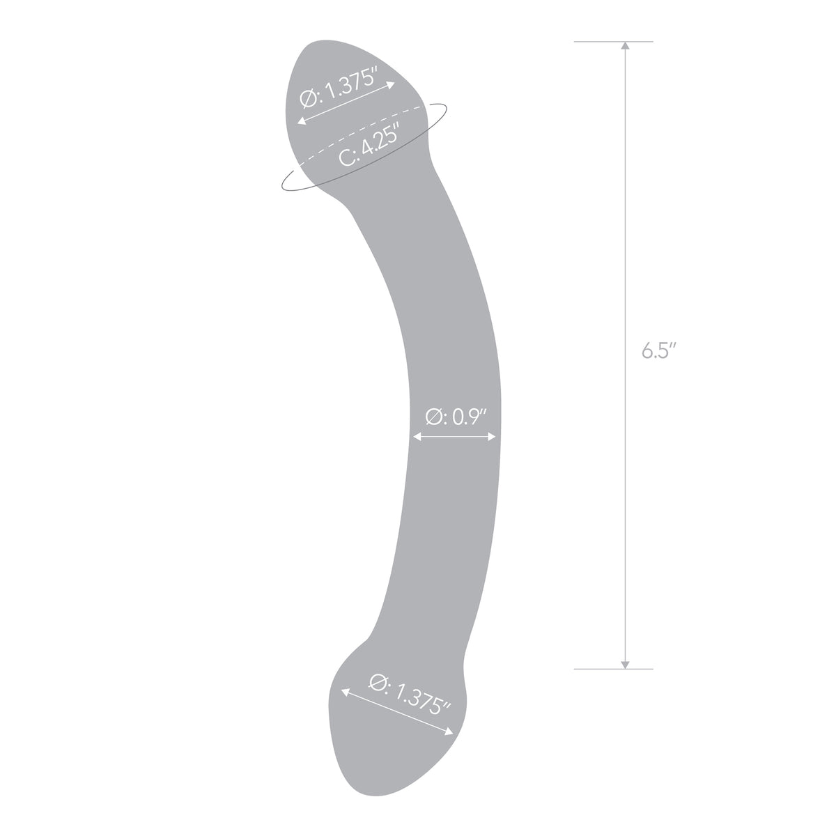 6.5" Double Trouble Purple Curved Glass Dildo
