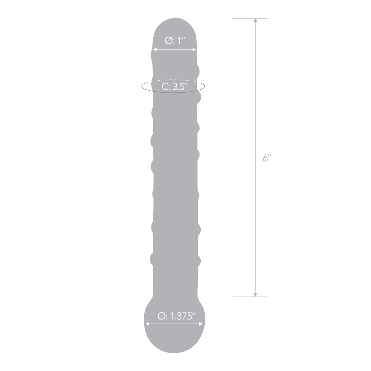 6" Callisto Nubbed Clear Rippled Glass Dildo