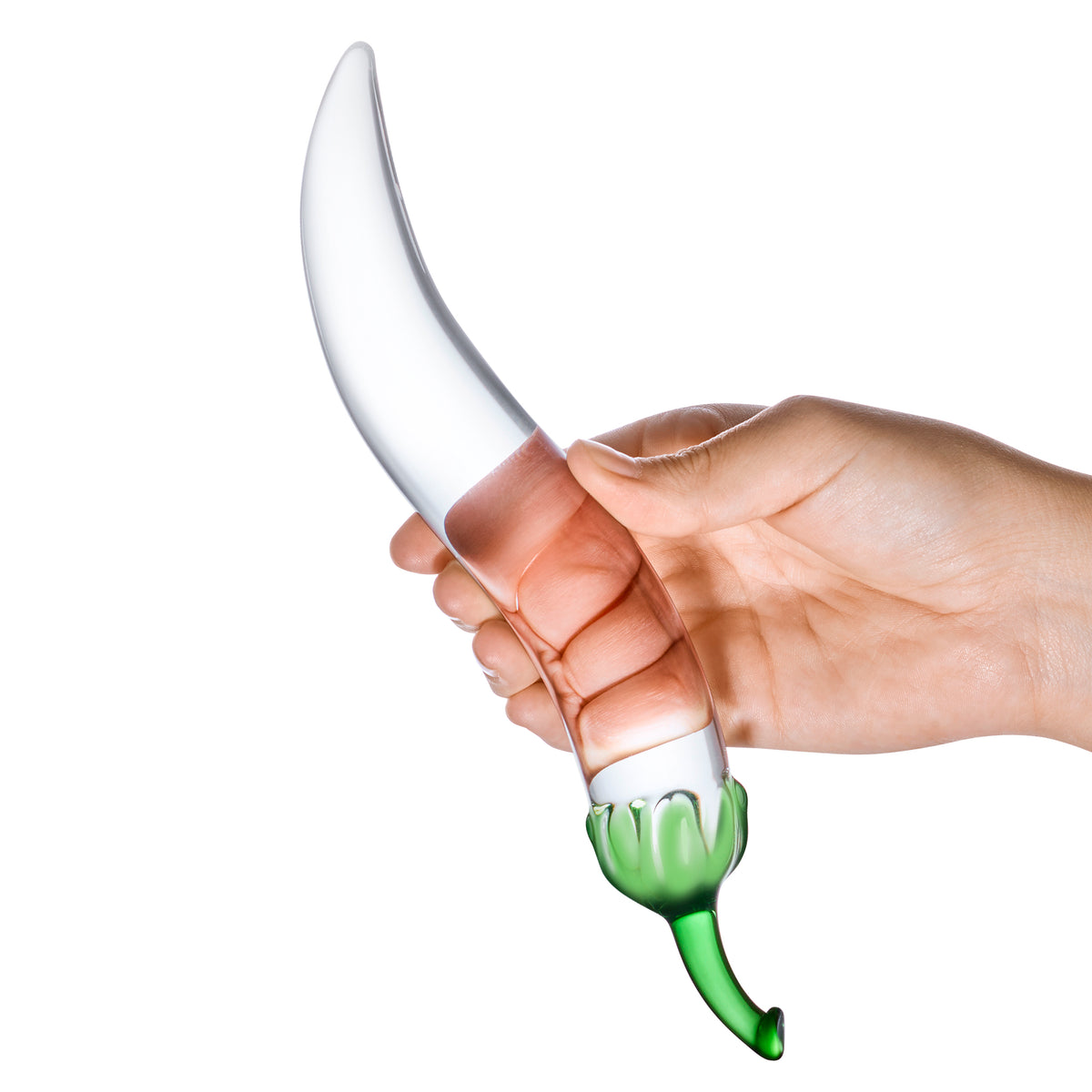 7" Naturals Chili Pepper Curved Glass Dildo