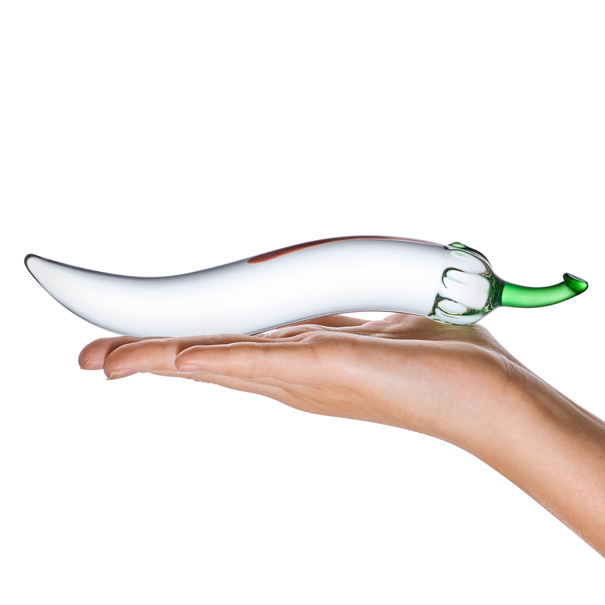 7" Naturals Chili Pepper Curved Glass Dildo
