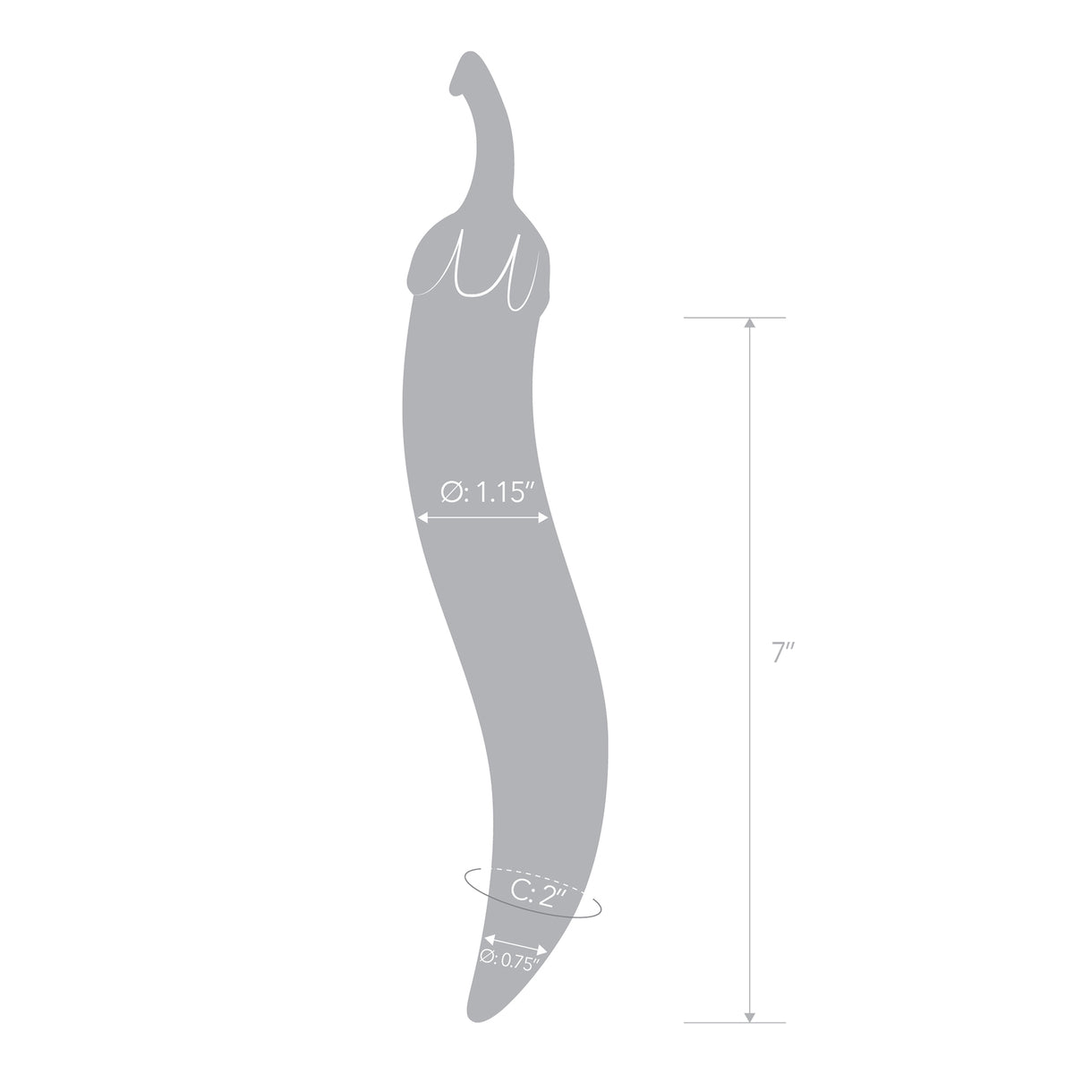 7" Naturals Chili Pepper Curved Glass Dildo