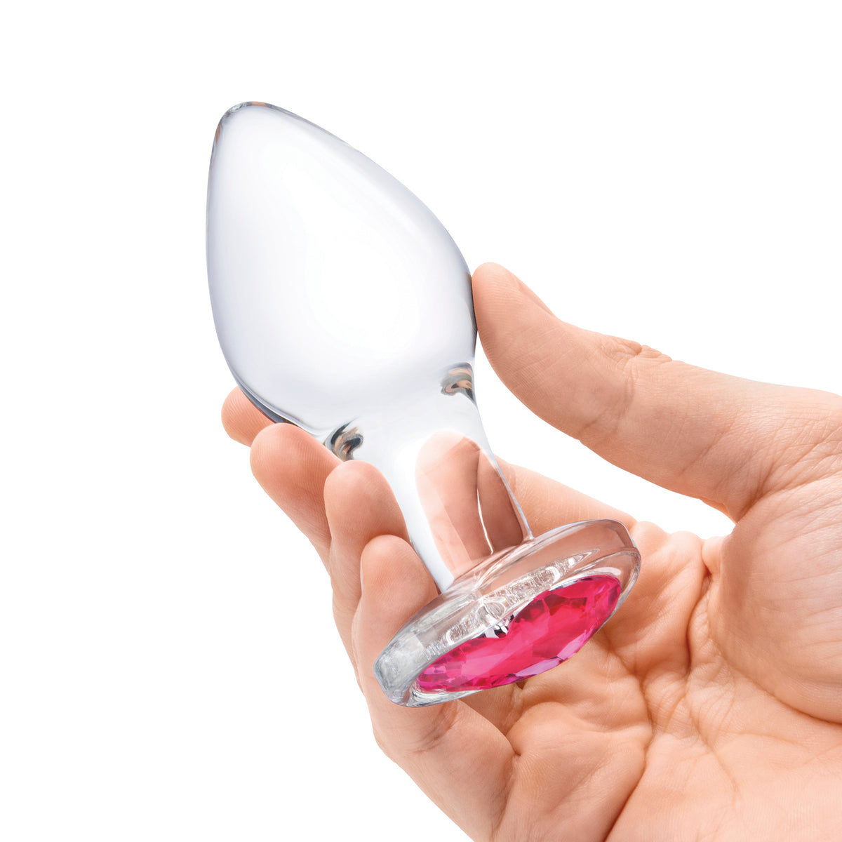 3-Piece Heart Jeweled Glass Butt Plugs Set