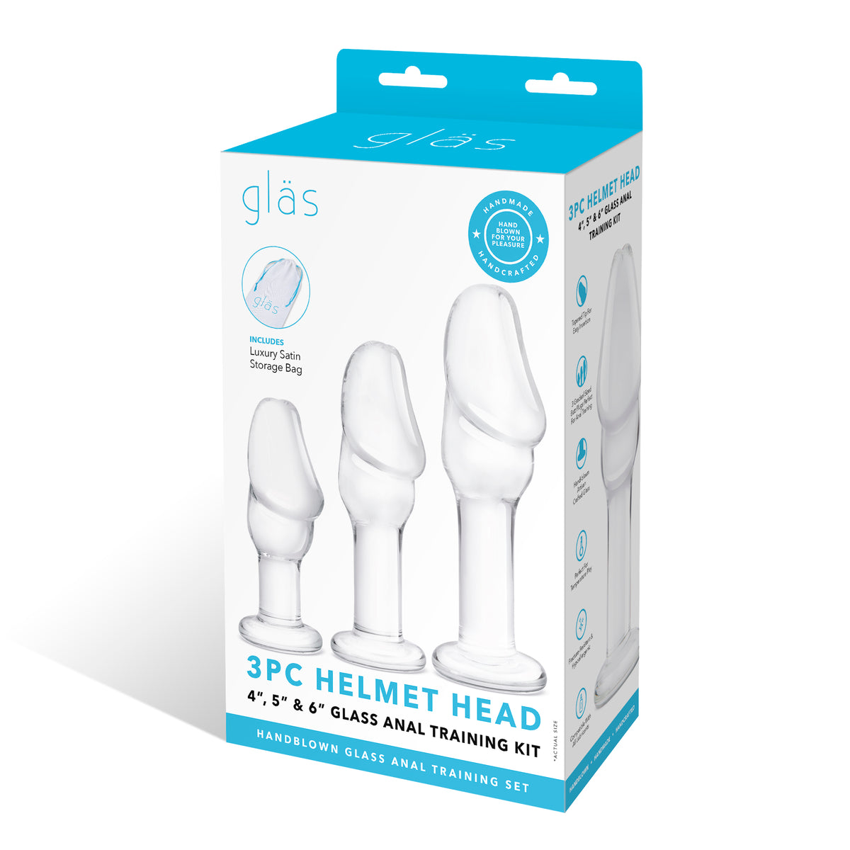 3 Piece Helmet Head Glass Anal Training Kit