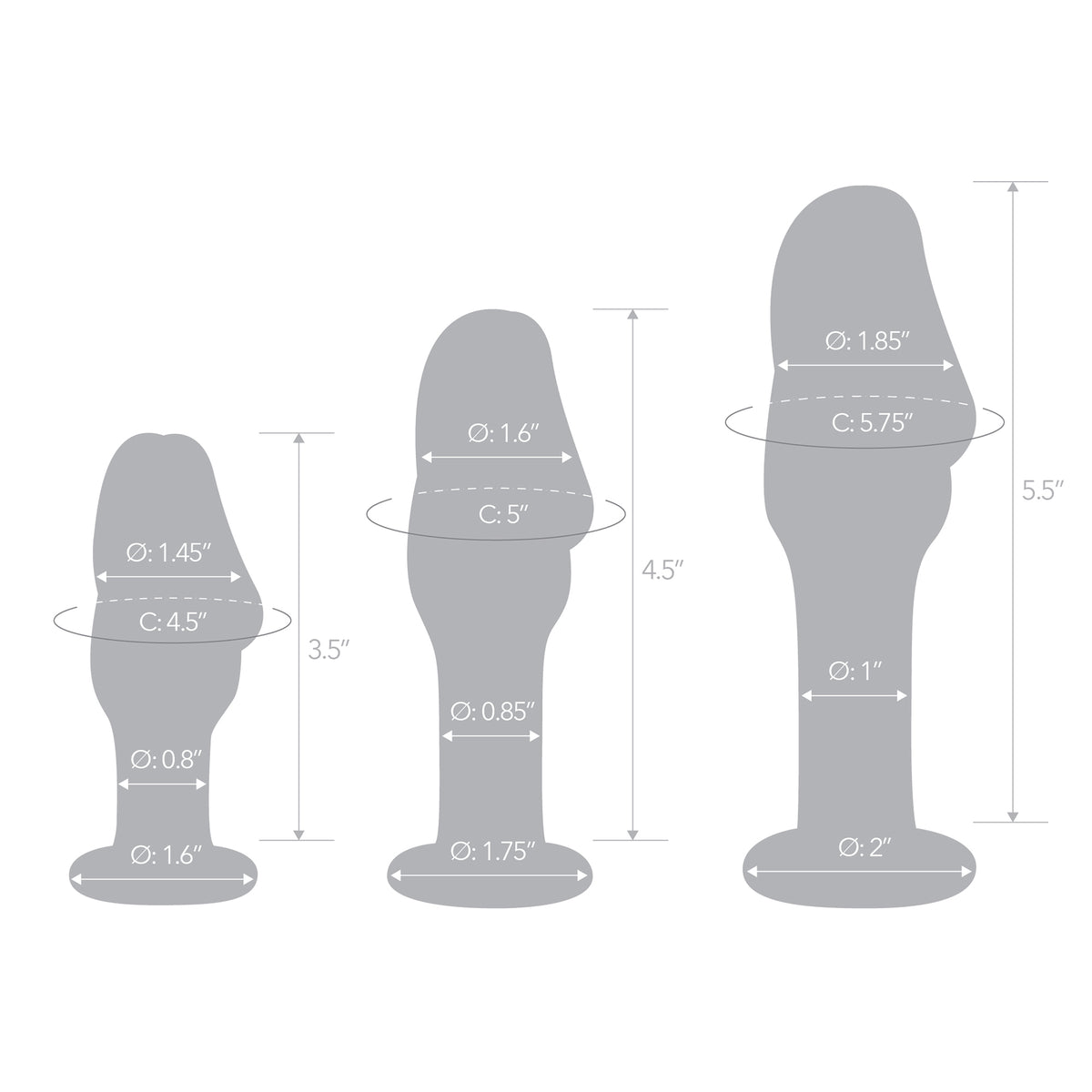 3 Piece Helmet Head Glass Anal Training Kit