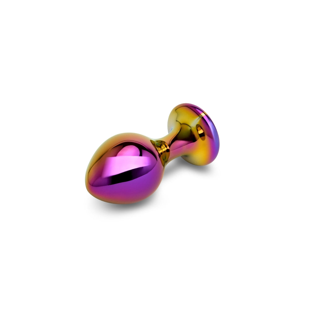 3.5" Iridescent Chrome Bubble Glass Butt Plug