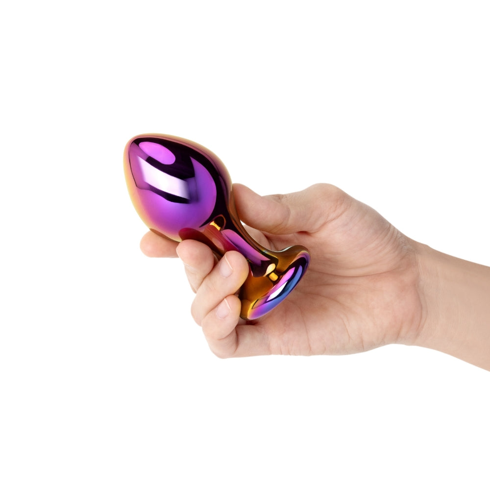 3.5" Iridescent Chrome Bubble Glass Butt Plug