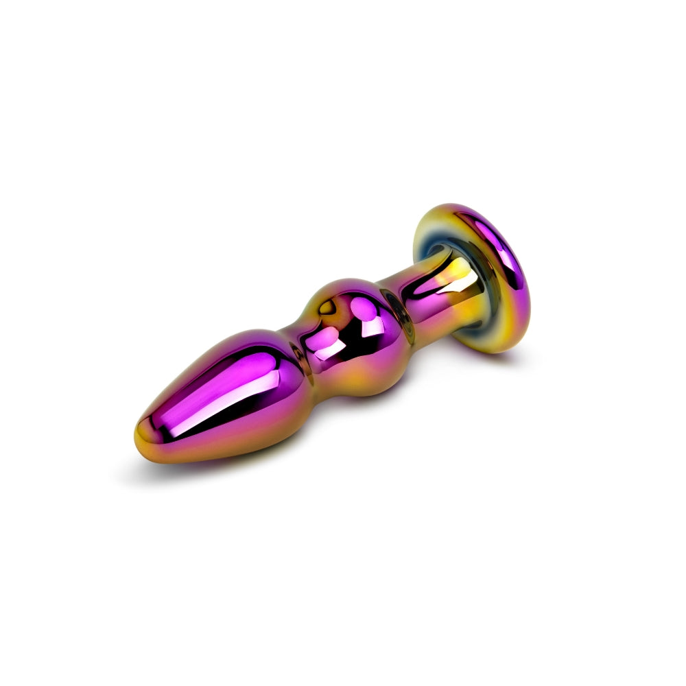 4" Chrome Beaded Glass Butt Plug