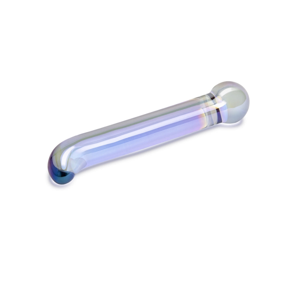 7" Iridescent Chrome G-Spot Glass Dildo