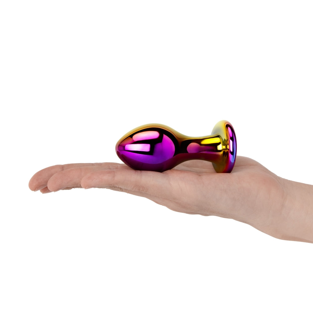 3" Iridescent Chrome Glass Butt Plug