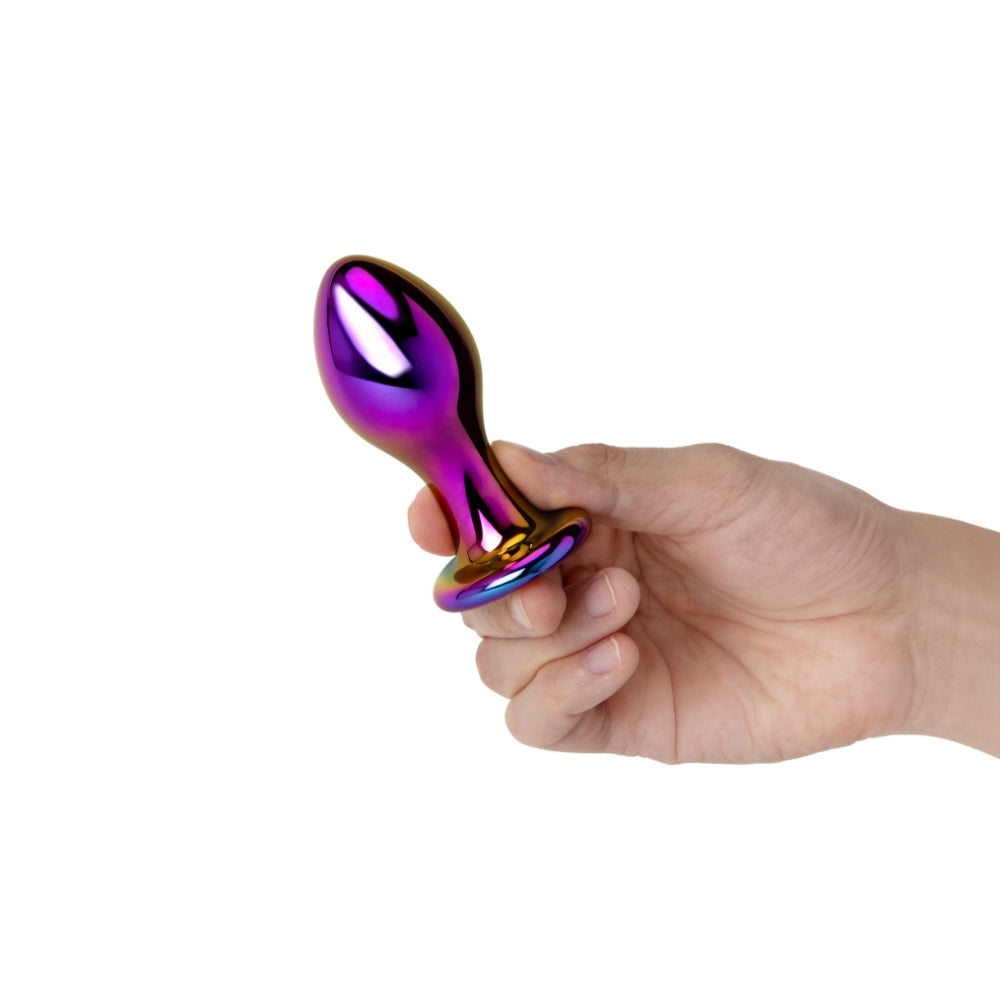 3" Iridescent Chrome Glass Butt Plug