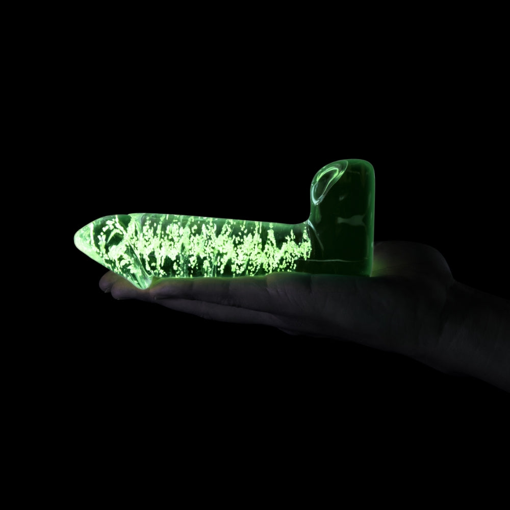 5.5" Glow-In-The-Dark Realistic Glass Dildo