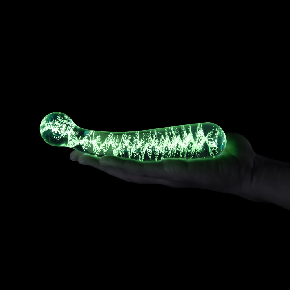 6.5" Glow-In-The-Dark Double Ended Thick Glass Dildo