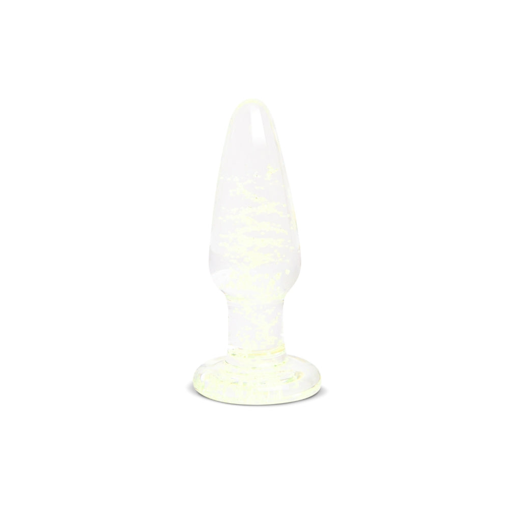 3" Glow-In-The-Dark Long Glass Butt Plug