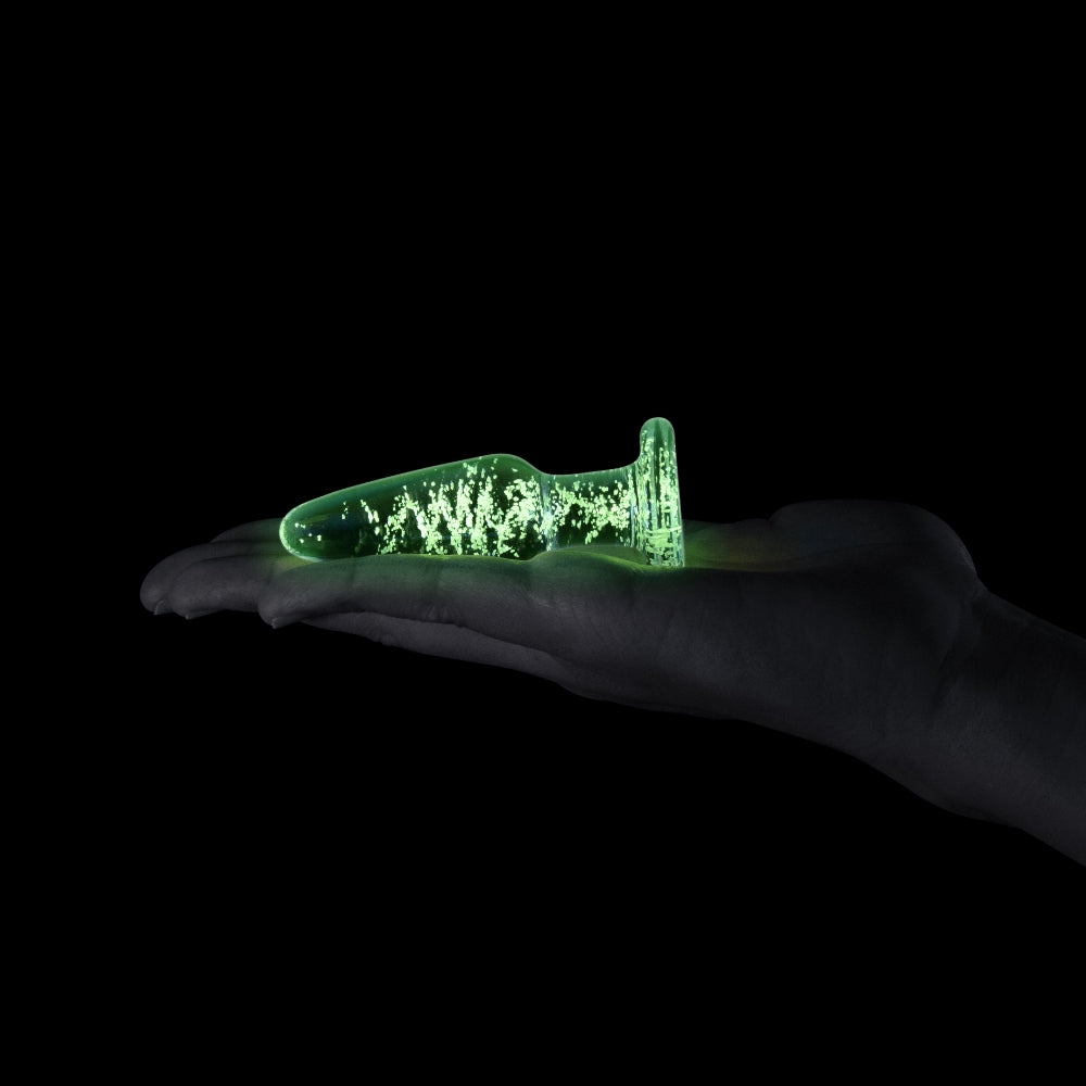 3" Glow-In-The-Dark Long Glass Butt Plug