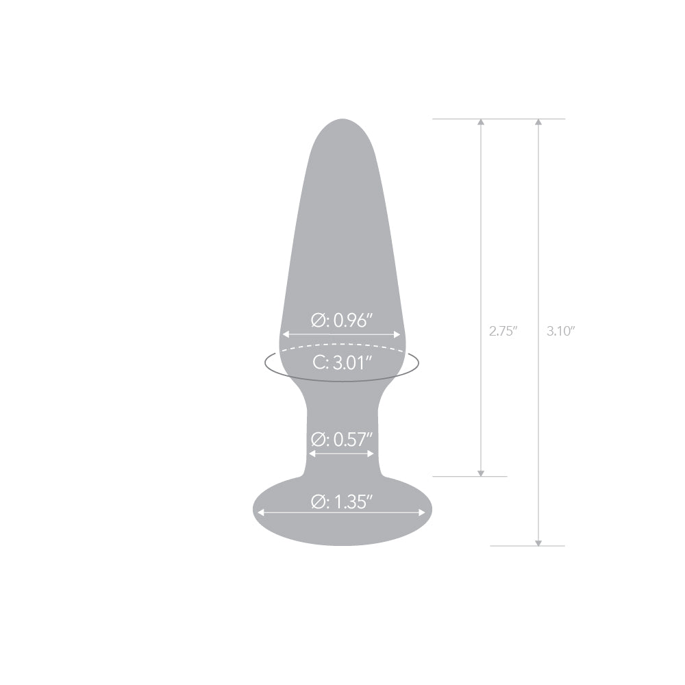 3" Glow-In-The-Dark Long Glass Butt Plug