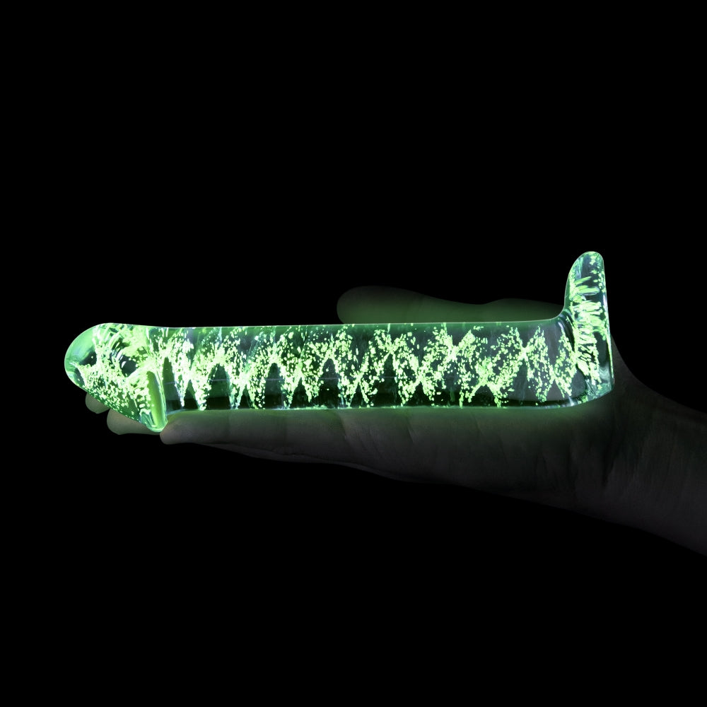 6.5" Glow-In-The-Dark Realistic Glass Dildo