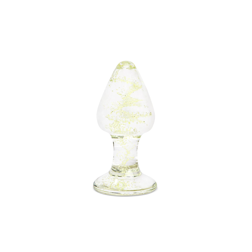 3.5" Glow-In-The-Dark Large Glass Butt Plug