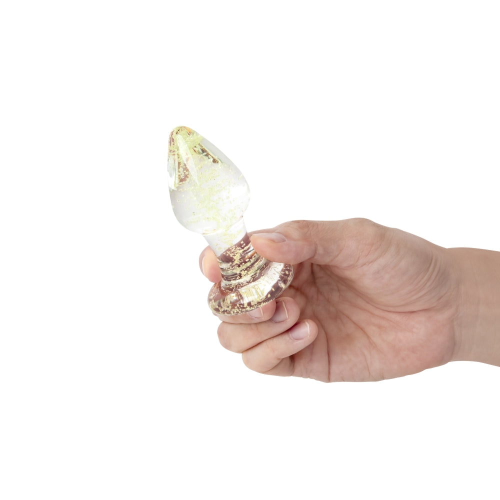 3" Glow-In-The-Dark Tornado Small Glass Butt Plug
