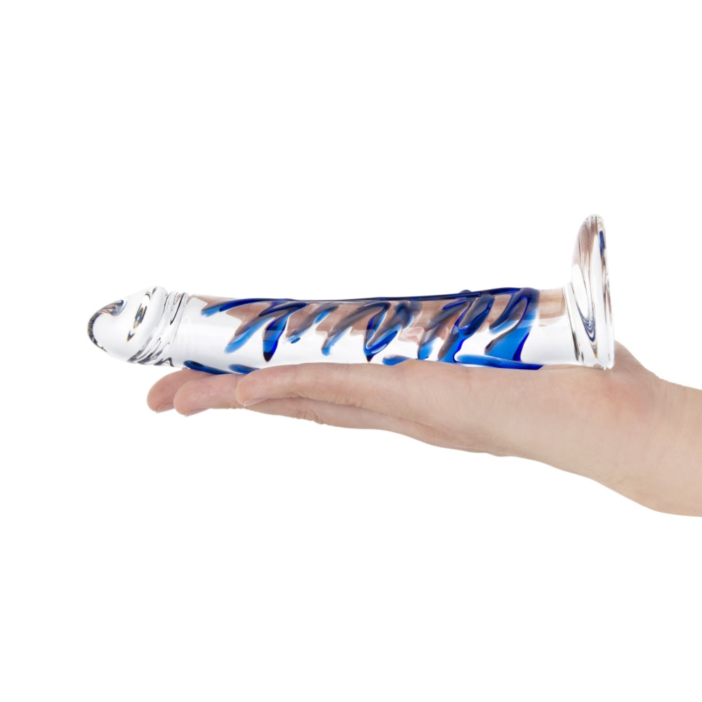 7" Blue Vein Realistic Glass Dildo