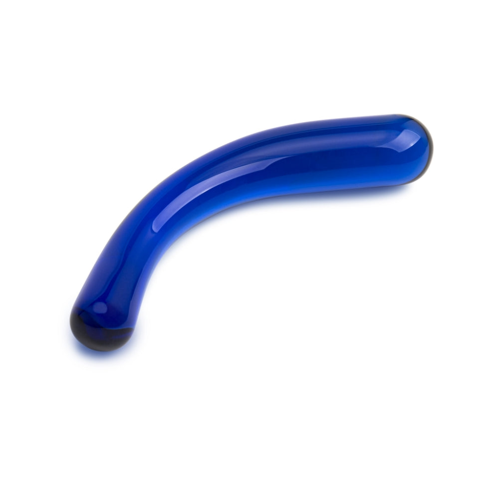 7" Blue Banana Curved Glass Dildo