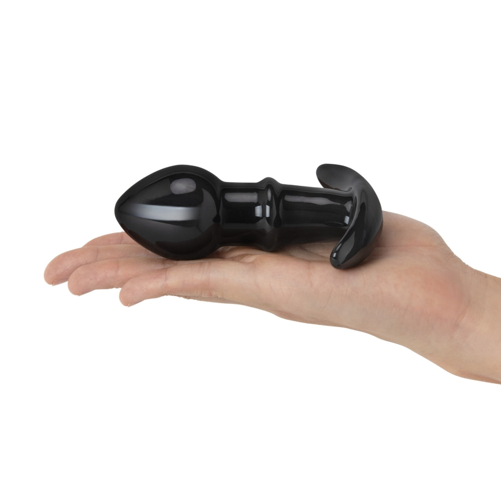 3.6" Black Glass Butt Plug