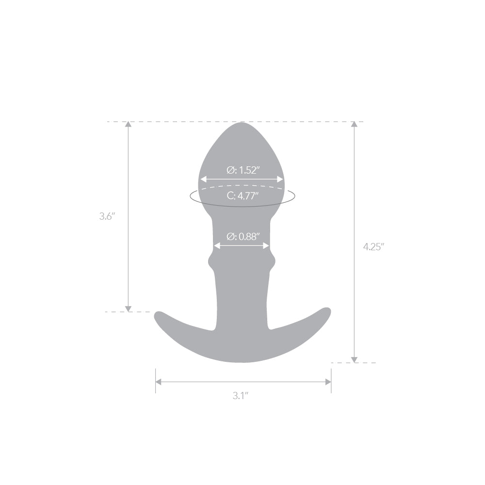 3.6" Black Glass Butt Plug