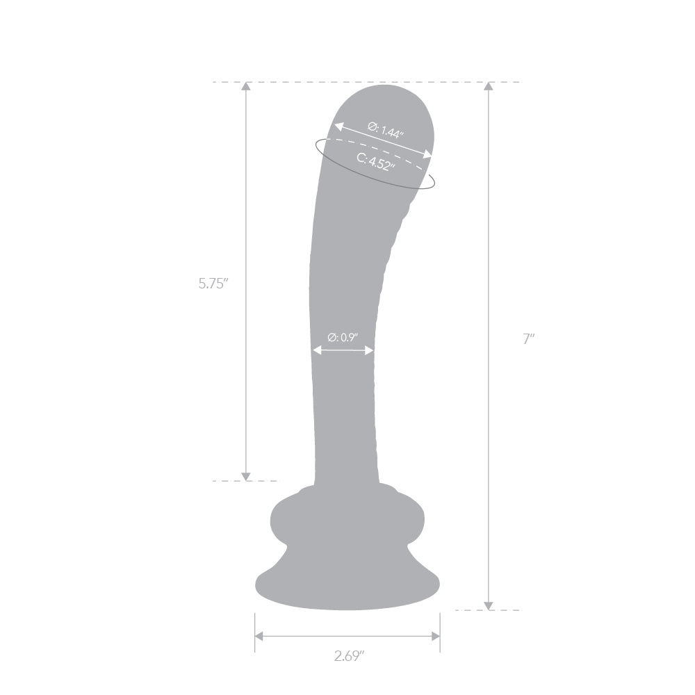 5.75" Ribbed Suction Cup Glass Dildo