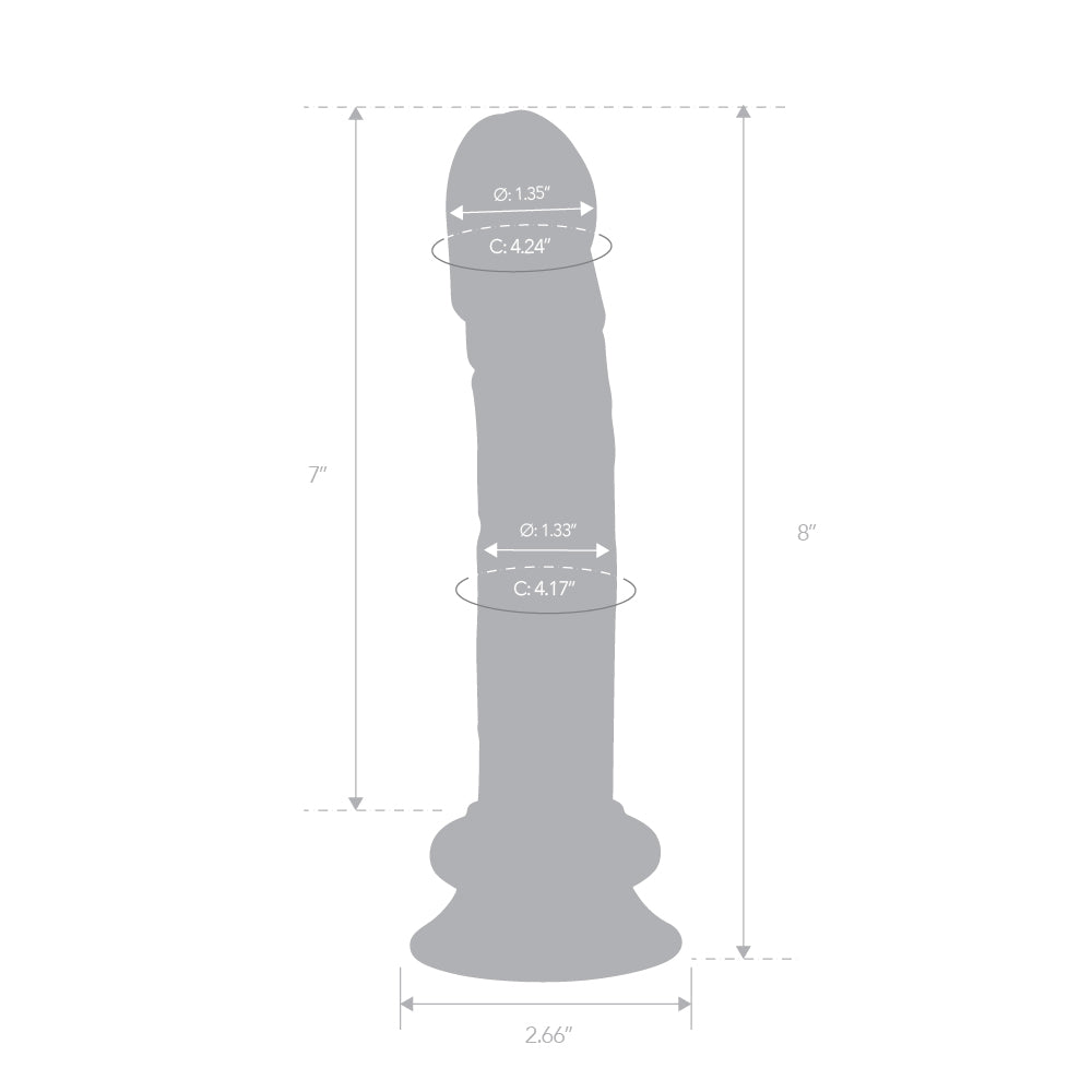 8" Realistic Suction Cup Glass Dildo