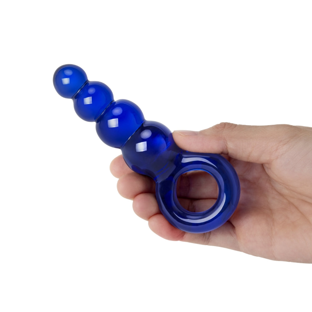4.75" Purple Graduating Glass Anal Beads