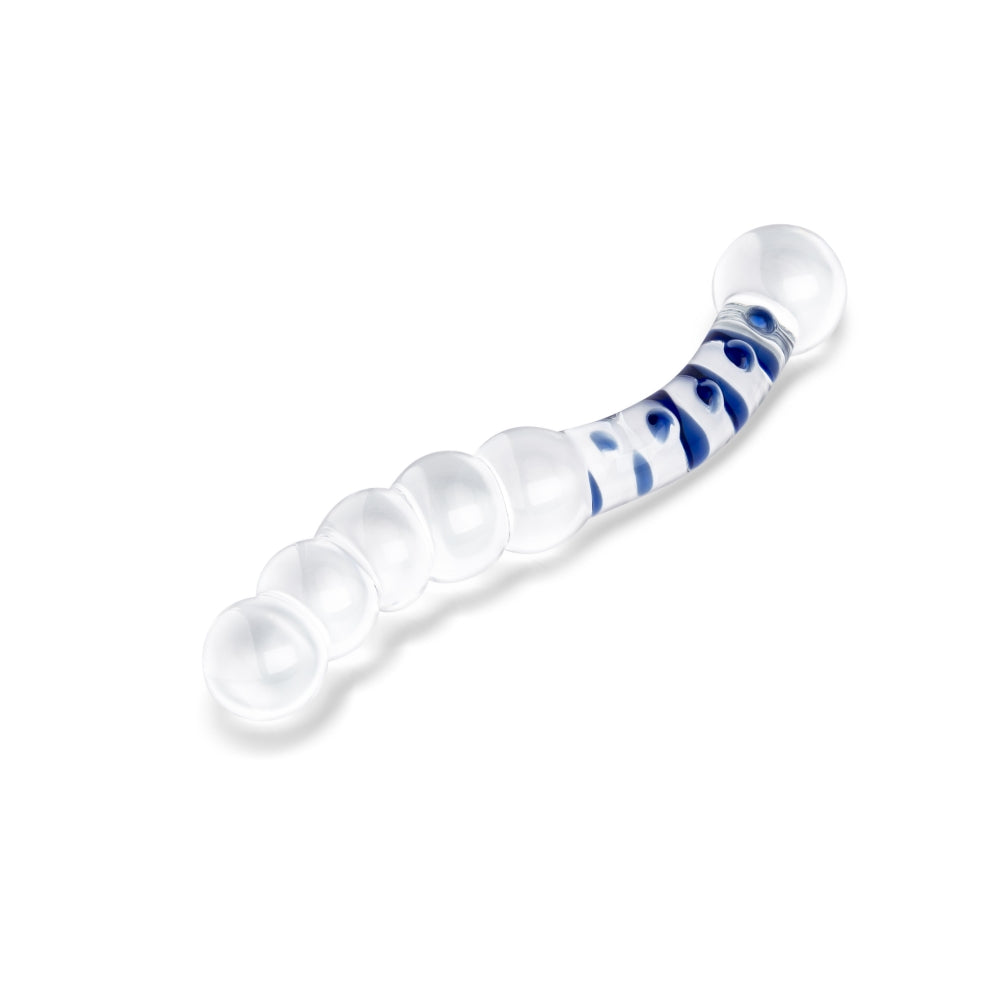 6.5" Dual Ended Beaded Glass Anal Dildo