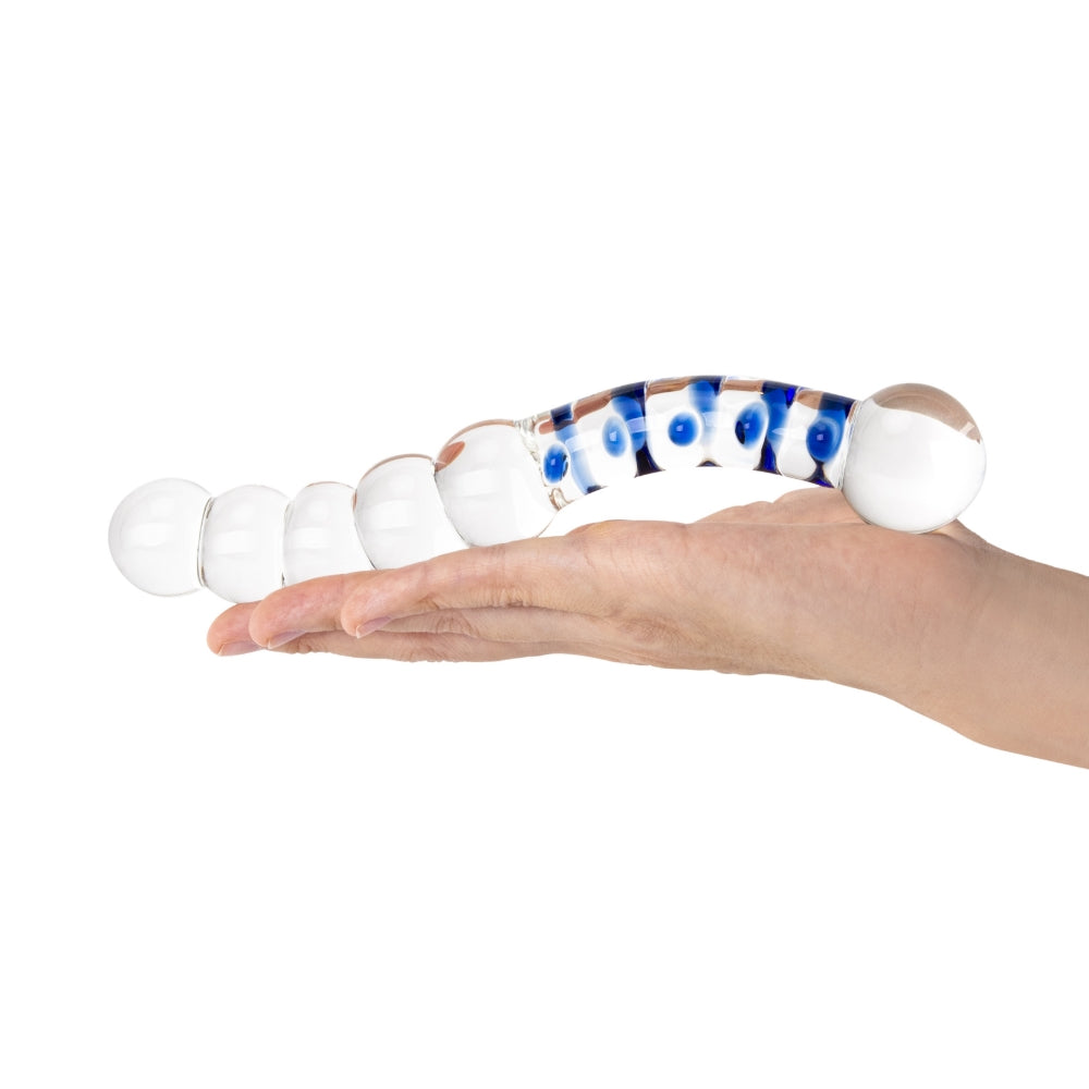 6.5" Dual Ended Beaded Glass Anal Dildo