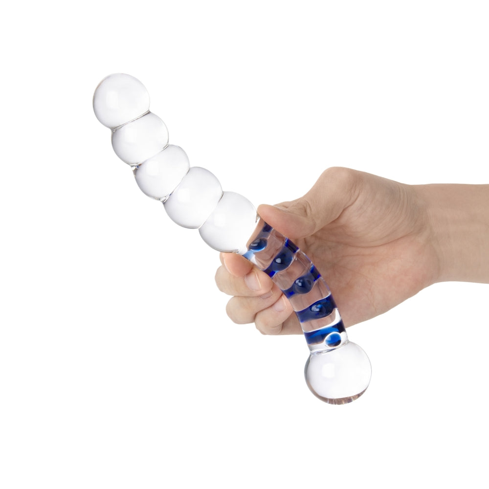 6.5" Dual Ended Beaded Glass Anal Dildo
