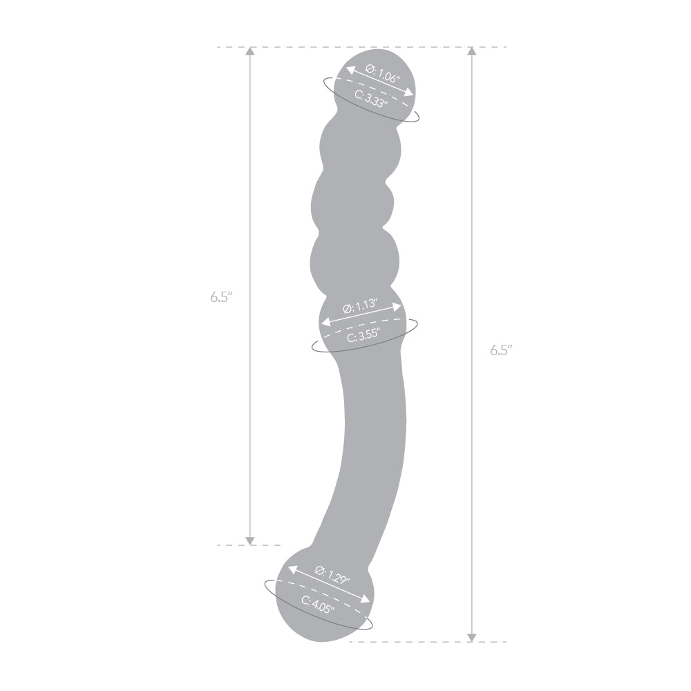 6.5" Dual Ended Beaded Glass Anal Dildo