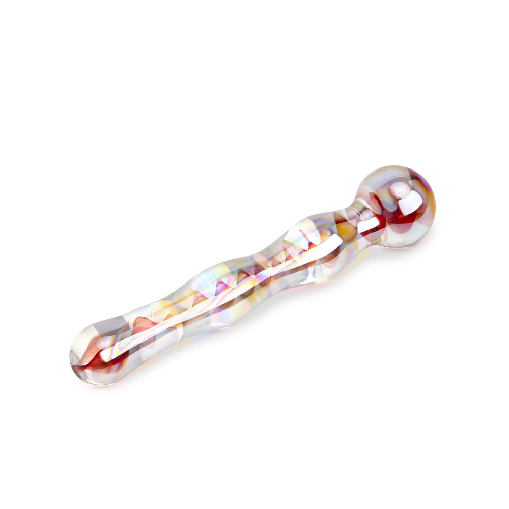 7" Red Wave Double Ended Glass Dildo
