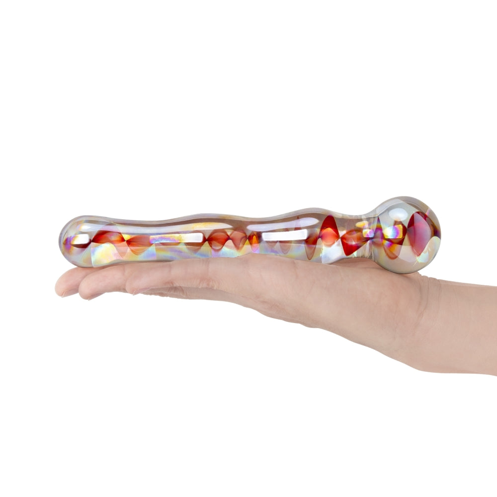 7" Red Wave Double Ended Glass Dildo