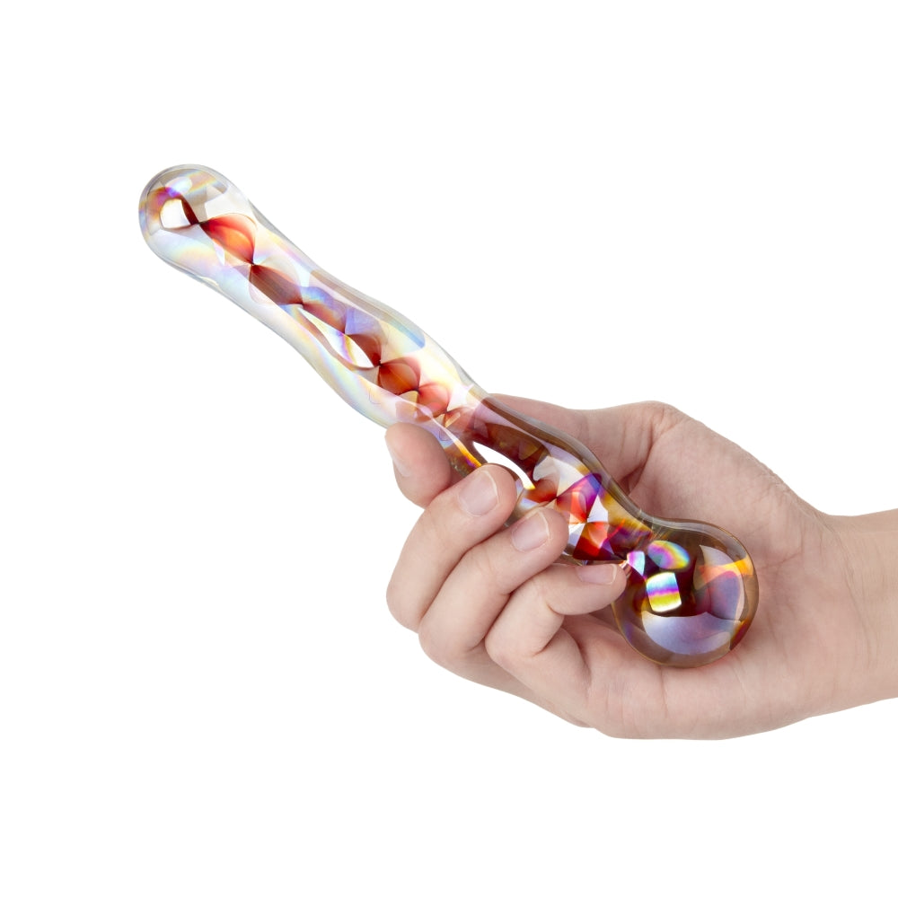 7" Red Wave Double Ended Glass Dildo