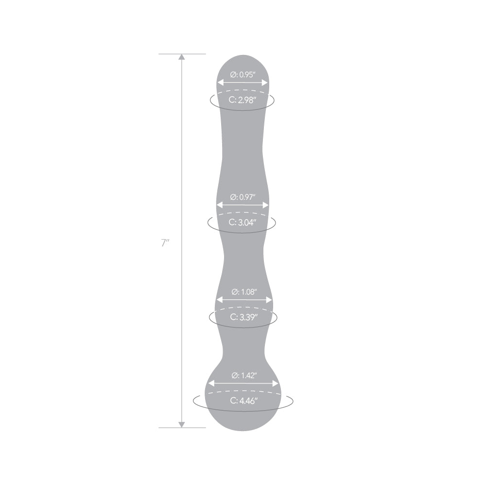 7" Red Wave Double Ended Glass Dildo