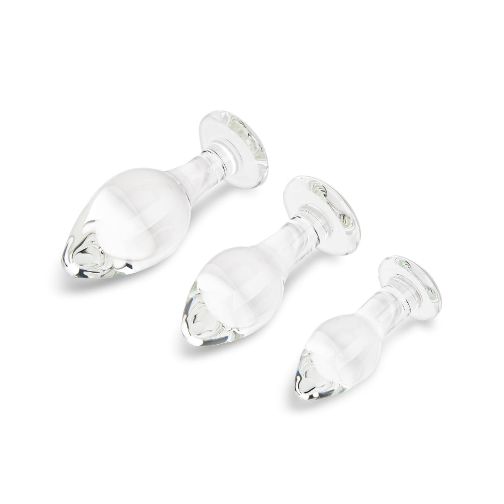 3-Piece Beginner Glass Butt Plug Set