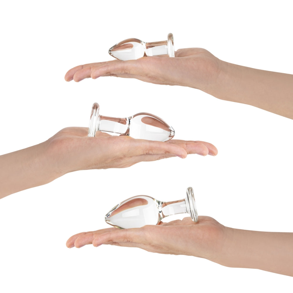 3-Piece Beginner Glass Butt Plug Set